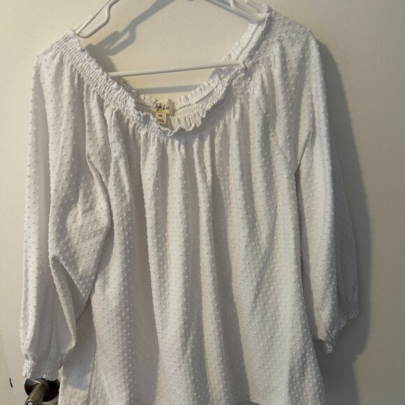 Style & Co Swiss Dot Blouse - Picture 1 of 3